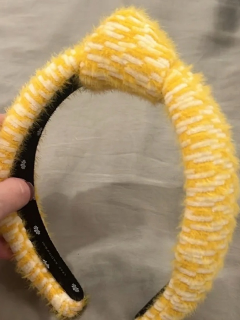 LELE SADOUGHI madison knotted fuzzy yellow headband NEW